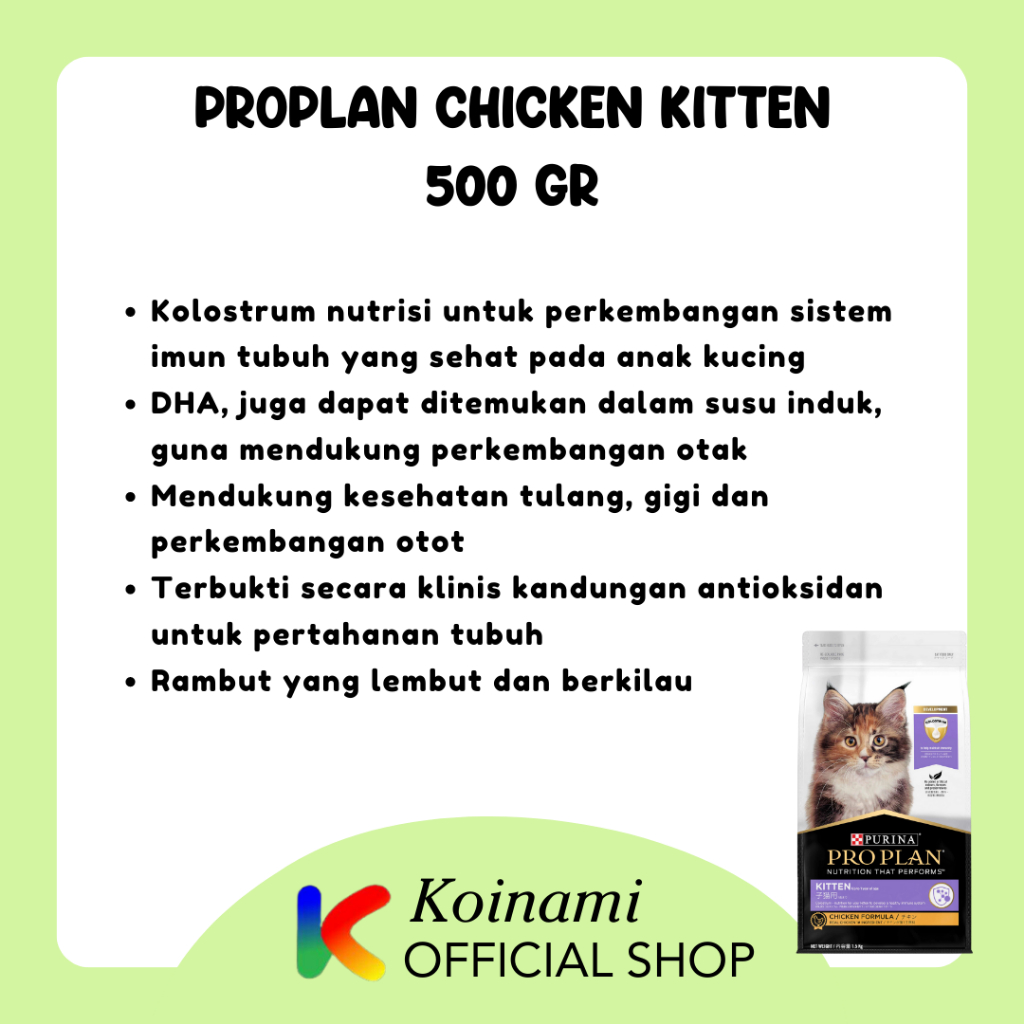 PROPLAN KITTEN 500 gr REPACK CHICKEN / MAKANAN KUCING