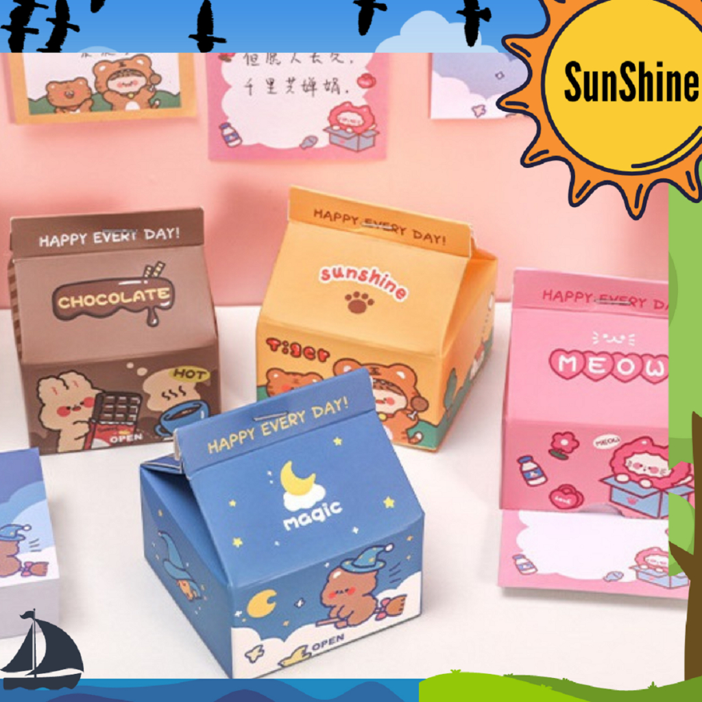 

✨ Sunshine Fancy ✨ Notepad / Sticky Note / Kertas Memo Bentuk Kotak Susu AT0090