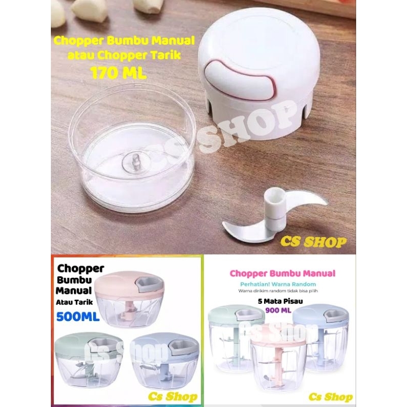 BLENDER MINI CHOPPER 170ML,500ML,900ML/BLENDER TARIK TANGAN MANUANL UKURAN LENGKAP/PENGHALUS BUMBU MANUAL PILIHAN DI VARIASI