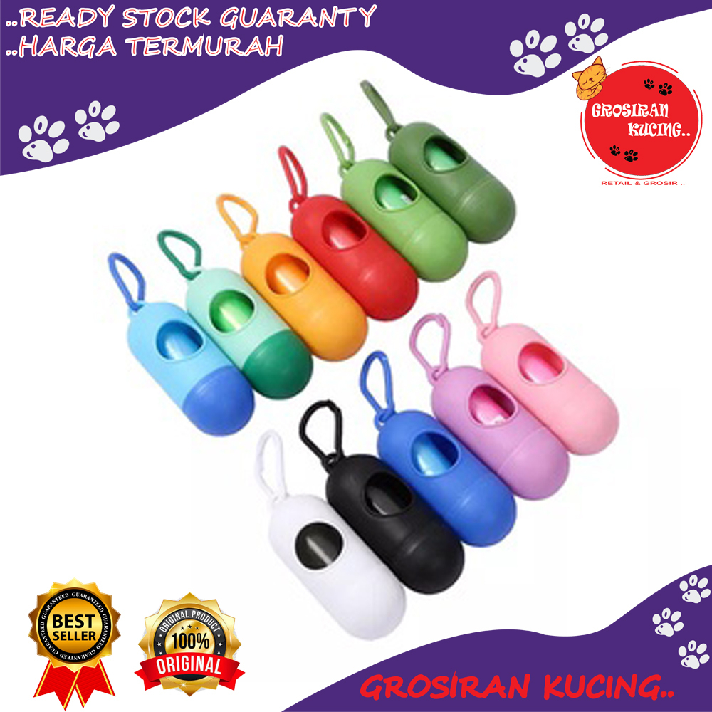 Kapsul Dispenser Portable Tempat Kantong Plastik Sampah Buang Kotoran Hewan Kucing Anjing Dll/Trash Bag Travelling