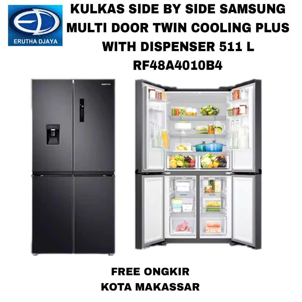 Kulkas SideBySide SAMSUNG TwinCooling Plus Dispenser 511 L RF48A4010B4