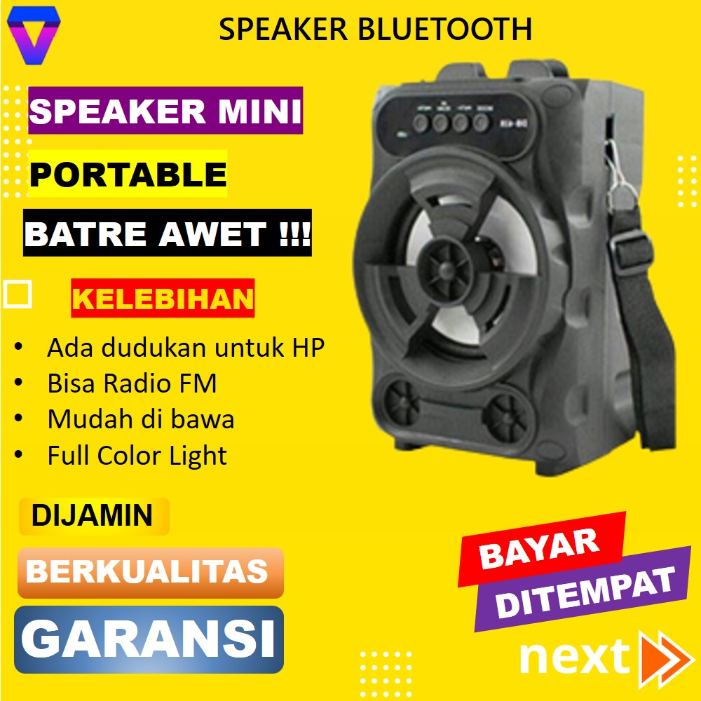 SPEAKER AKTIF BLUETOOTH SPIKER AKTIF PORTABLE MINI SPEKER BLUTUT SUPER BASS SOUND DB618 FULL COLOR LIGHT JS193