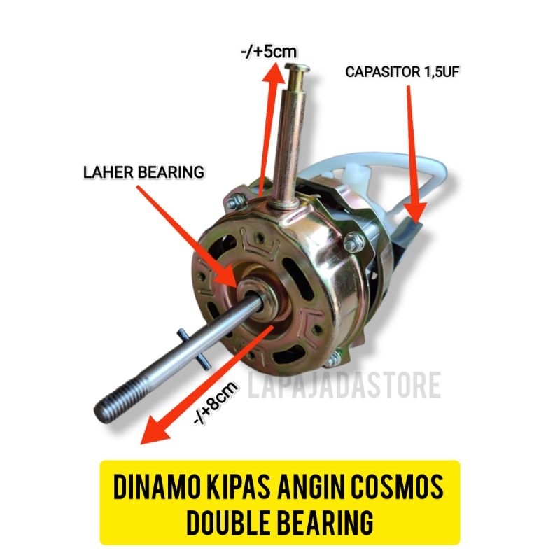 DINAMO KIPAS ANGIN COSMOS DOUBLE BEARING / MOTOR KIPAS ANGIN COSMOS BEARING