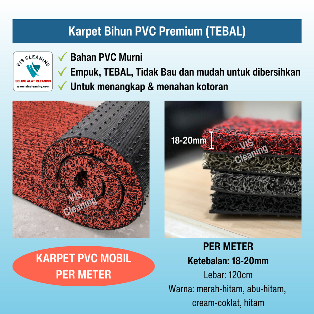 Karpet Keset Mobil Bihun Mie PVC Premium (TEBAL) ( Per Meter )