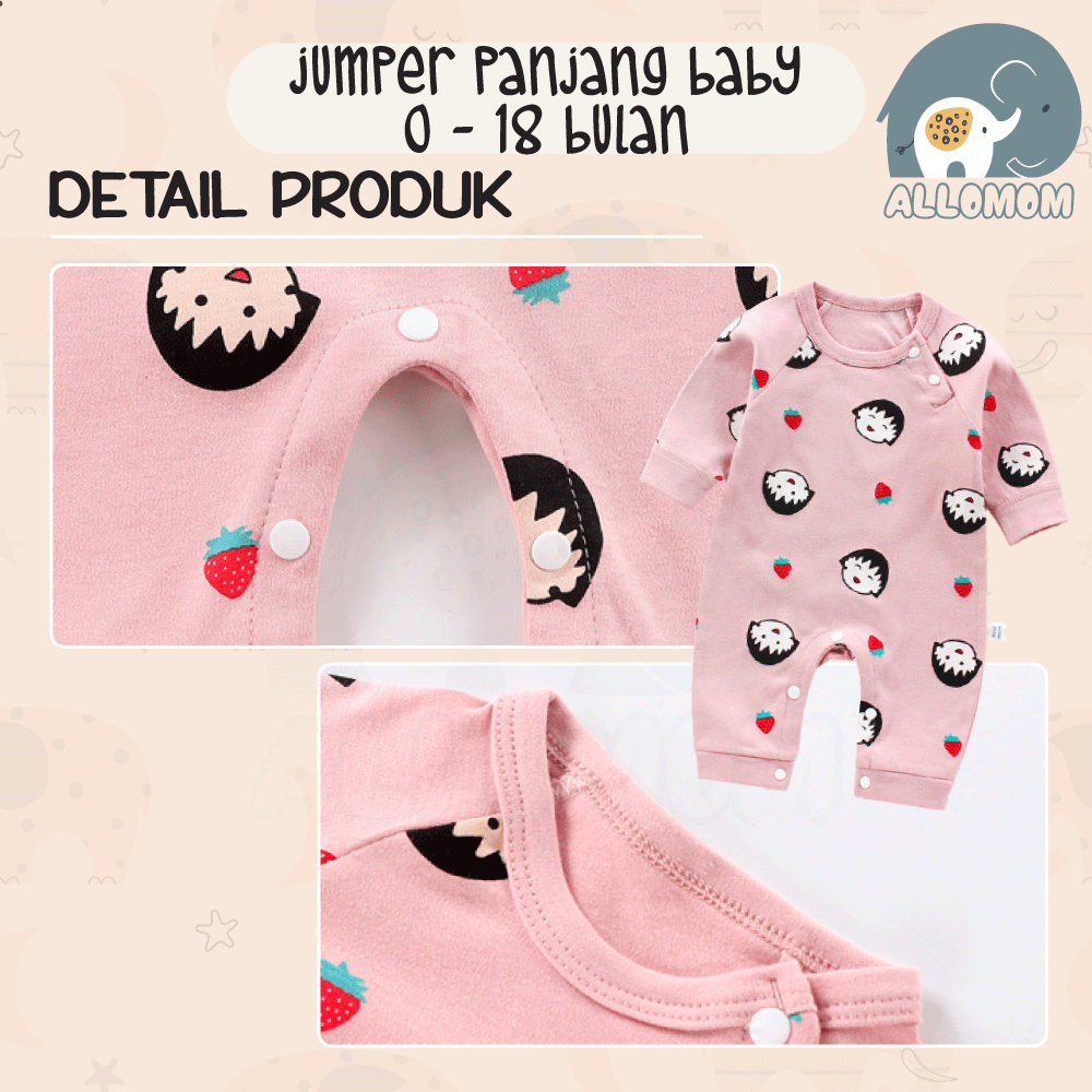 ( IMPORT ) Jumper Panjang Bayi / Jumper  Baby / Baju Bayi Romper Panjang Lengan Panjang Bahan Katun 100%