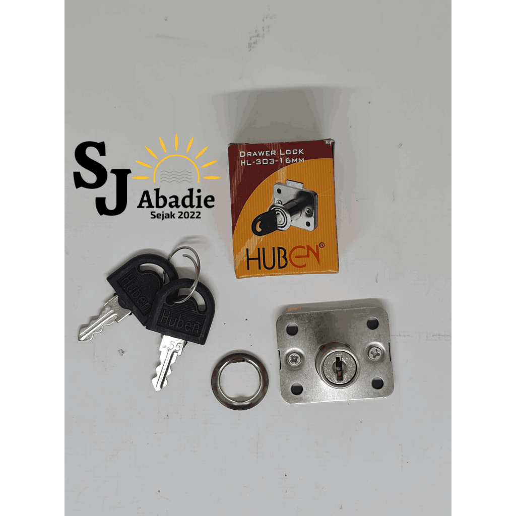 (6 PCS) Kunci Laci Lemari Loker Drawer Lock HUBEN 303 16mm | SJ ABADIE |