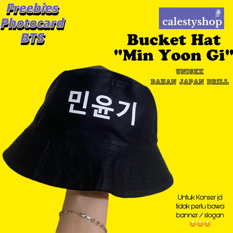 Bucket Hat AGUST D SUGA KONSER 2023 WORLD TOUR MIN YOONGI TOPI CAP HAT POLOS FEDORA SUGA MARRY ME CO