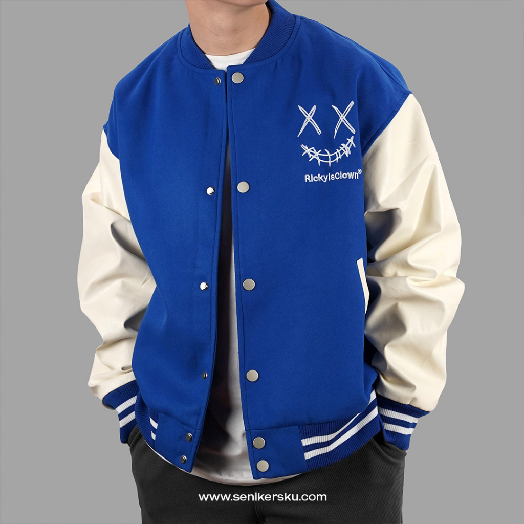 RIC Ricky Is Clown Varsity Jacket Classic Blue