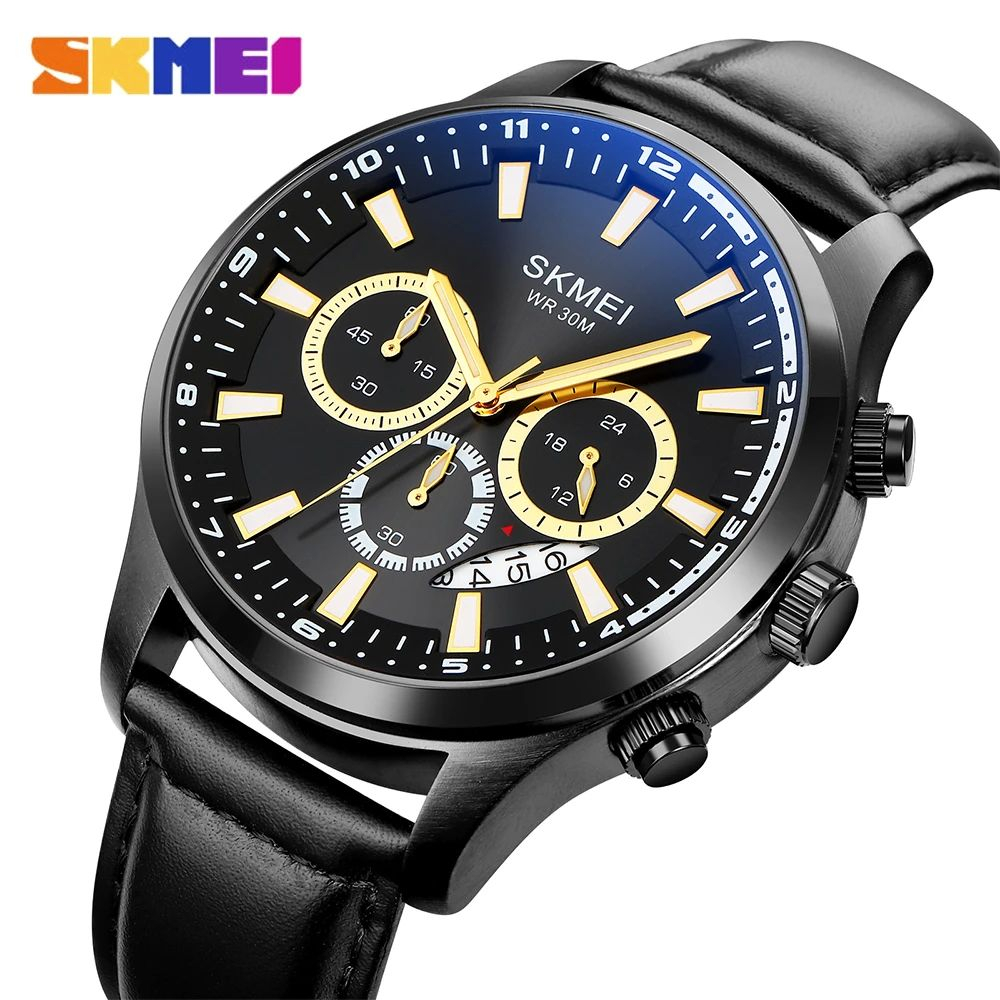 SKMEI 1994 Jam Tangan Pria Analog Model Classic Tali PU Leather WATCHKITE WKOS