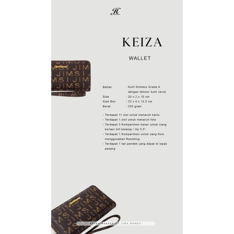 JIMS HONEY KEIZA WALLET DOMPET WANITA MURAH LUCU MURAH LUCU 100% ORIGINAl FREE BOX