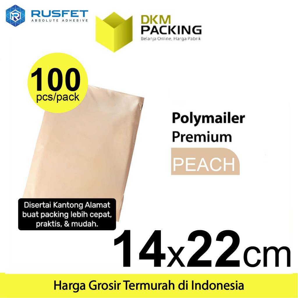 

Polymailer PEACH 14 x 22cm PACK Amplop Plastik Packing Olshop PREMIUM / TERMURAH