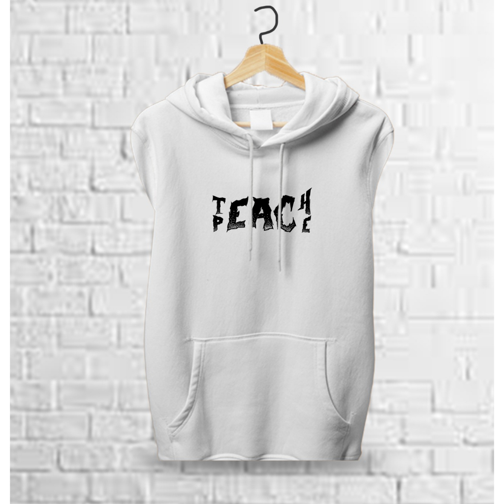 THE PEACE SLEVELESS HOODIE ROMPI WANITA ONE SIZE FIT L / VEST HOODIE WANITA TEBAL