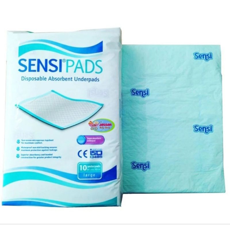 SENSIPADS per PACK isi 10 Underpad Premium Popok Perlak Sensi