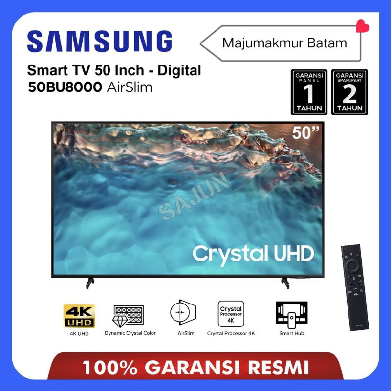 SAMSUNG SMART TV 50 INCH 4K UHD 50BU8000 GARANSI RESMI