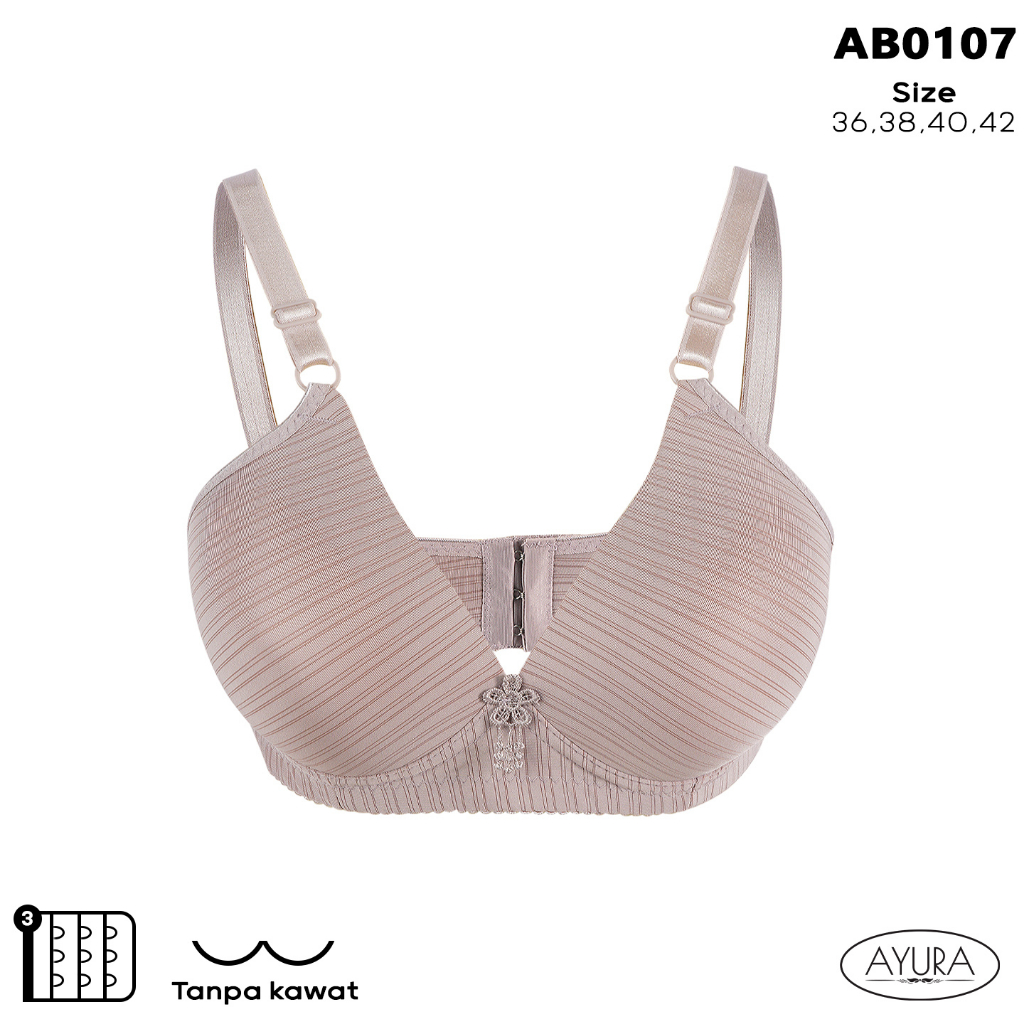 AYURA Bra BH JUMBO Pola Garis  Wireless Tanpa Kawat 0107