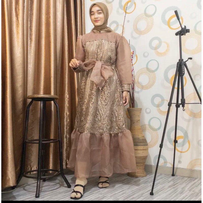 gamis dress organza