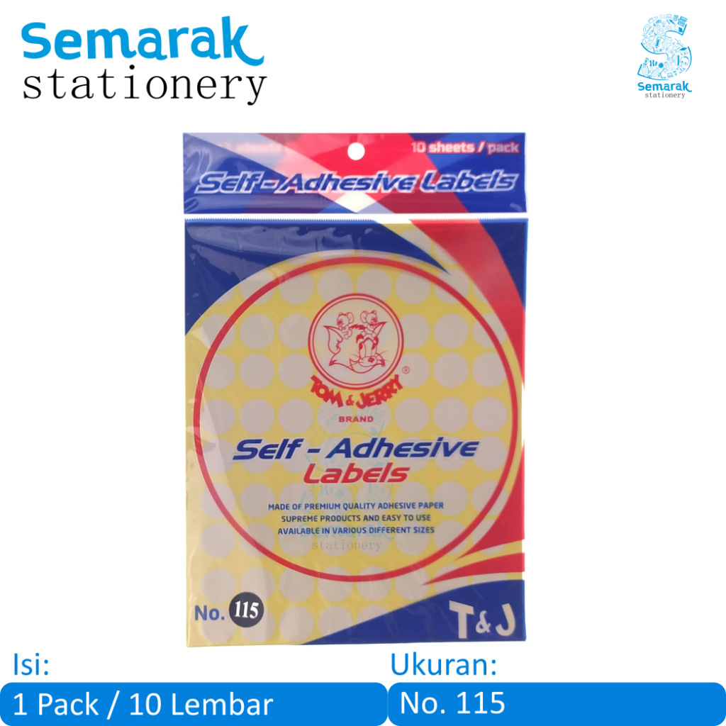 

Tom & Jerry Self-Adhesive Labels Sticker Label No. 115 ( 17mm ) [1 Pack / 10 Lembar]