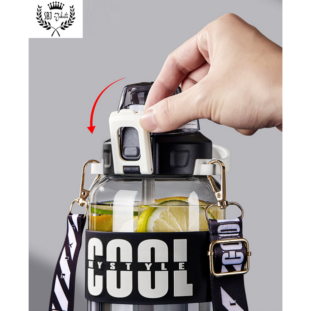 BOTOL MINUM UKURAN BESAR COOL STYLE 1200 ML FOOD GRADE BPA FREE DUA FUNGSI