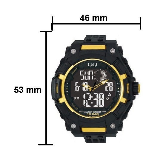 Jam Tangan Pria Casual Sporty Dual Time Rubber Digital Original Q&amp;Q QNQ QQ GW80 GW80J Series