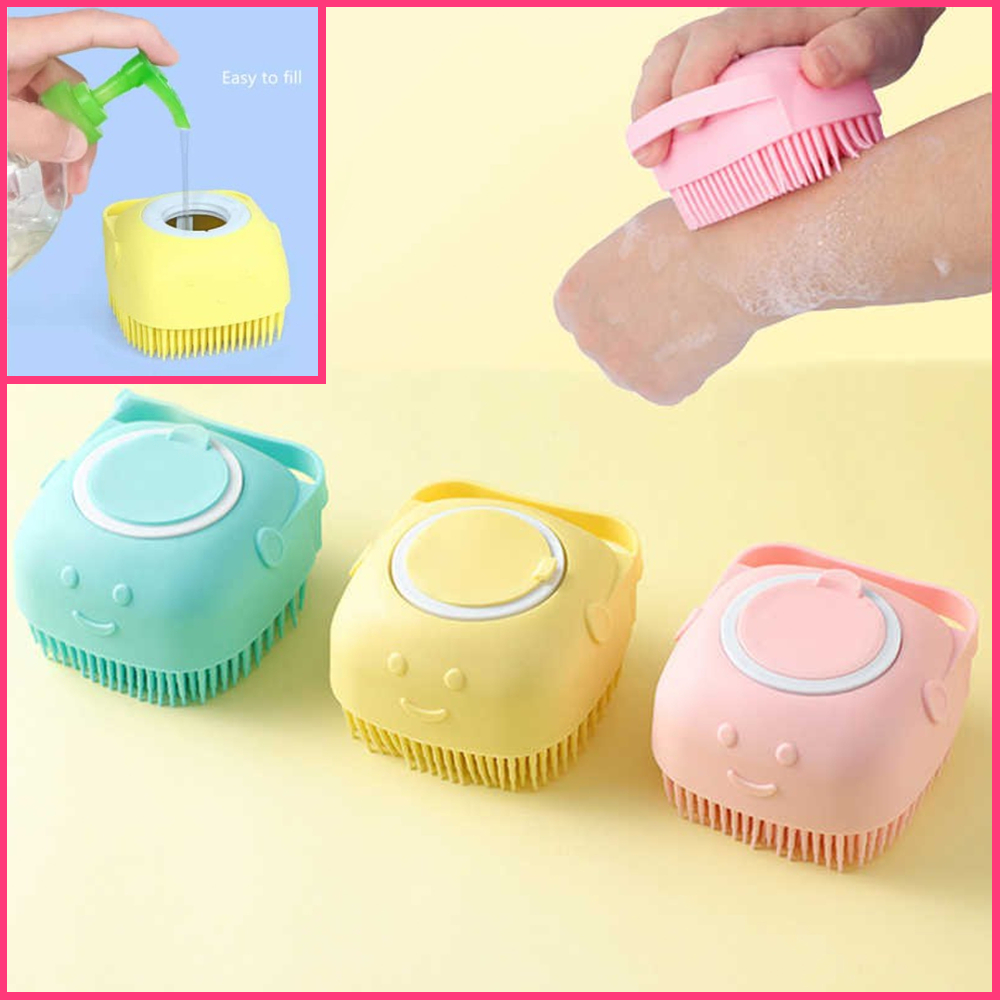 Spons Sikat Mandi Badan Silikon / Silikon Sikat Badan / Bubble Bath Shower Brush Silicone Dispenser