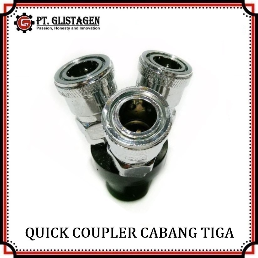 Quick Coupler Cabang 3 Double Thunders - Sambungan Selang Angin