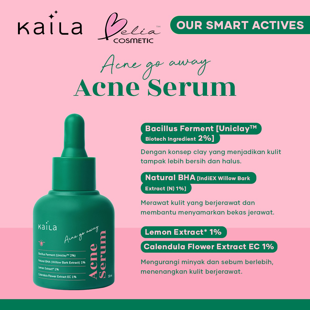 ❤ BELIA ❤ KAILA Skincare Series | Serum | Toner | Moist | Acne Serum | Hydrating Serum | Brightening Serum | Essence Toner | Skin Barrier Cream | BPOM