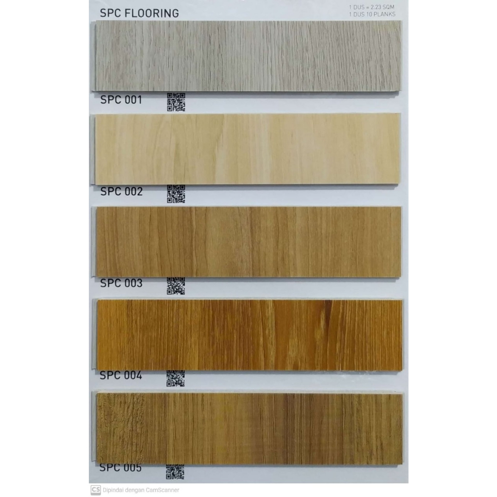 Lantai SPC Aidi Motif Kayu Anti Rayap & Air Sistem Click Flooring
