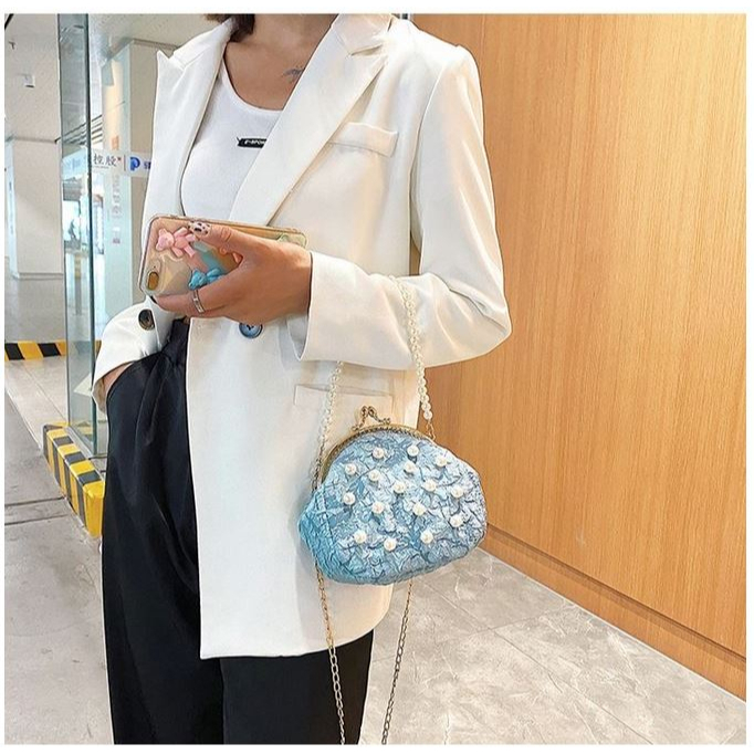 (COD) Vyctoria VOS0525  Tas Pesta Handbag Mutiara Wanita Cantik Import JT0525 0525