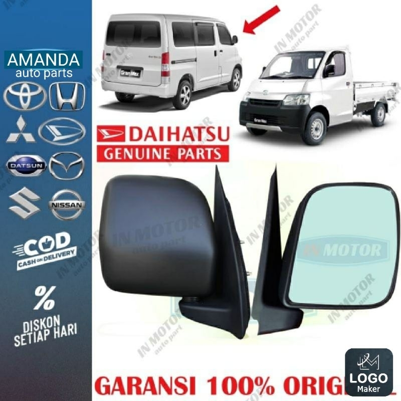 spion grand max & Luxio tipe D ORIGINAL kaca spion manual hitam