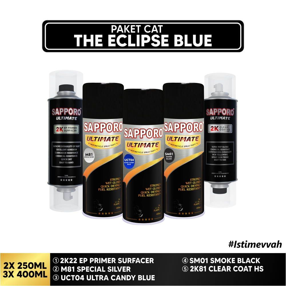 Paket Cat Eclipse Blue / Sapporo Ultimate / Cat Spray Semprot Aerosol Terbaik