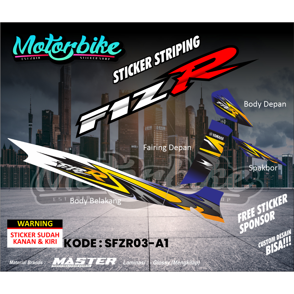 Striping Fiz R - Sticker Striping Variasi Yamaha Fiz R