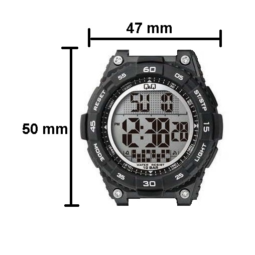 Jam Tangan Pria Casual Sporty Rubber Digital Original Q&amp;Q QnQ QQ M147 M147J series
