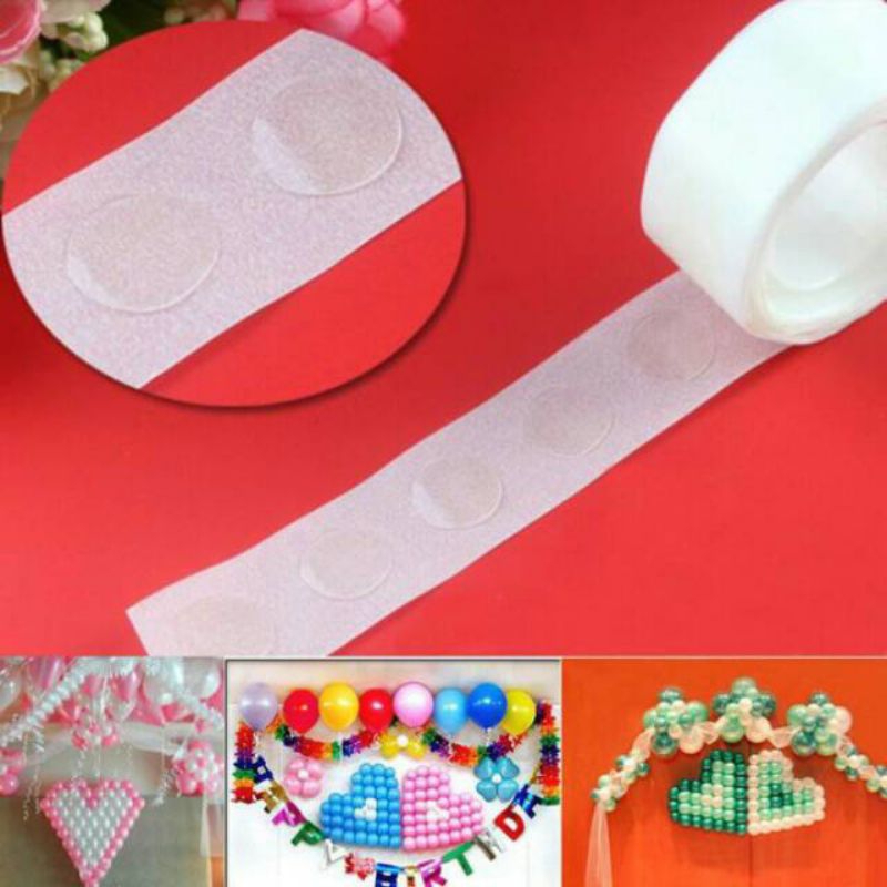 [UNO] LEM BALON 1 Roll isi 100 / Balloon Glue Dot / Perekat ke Dinding Atap / Ulang Tahun Natal