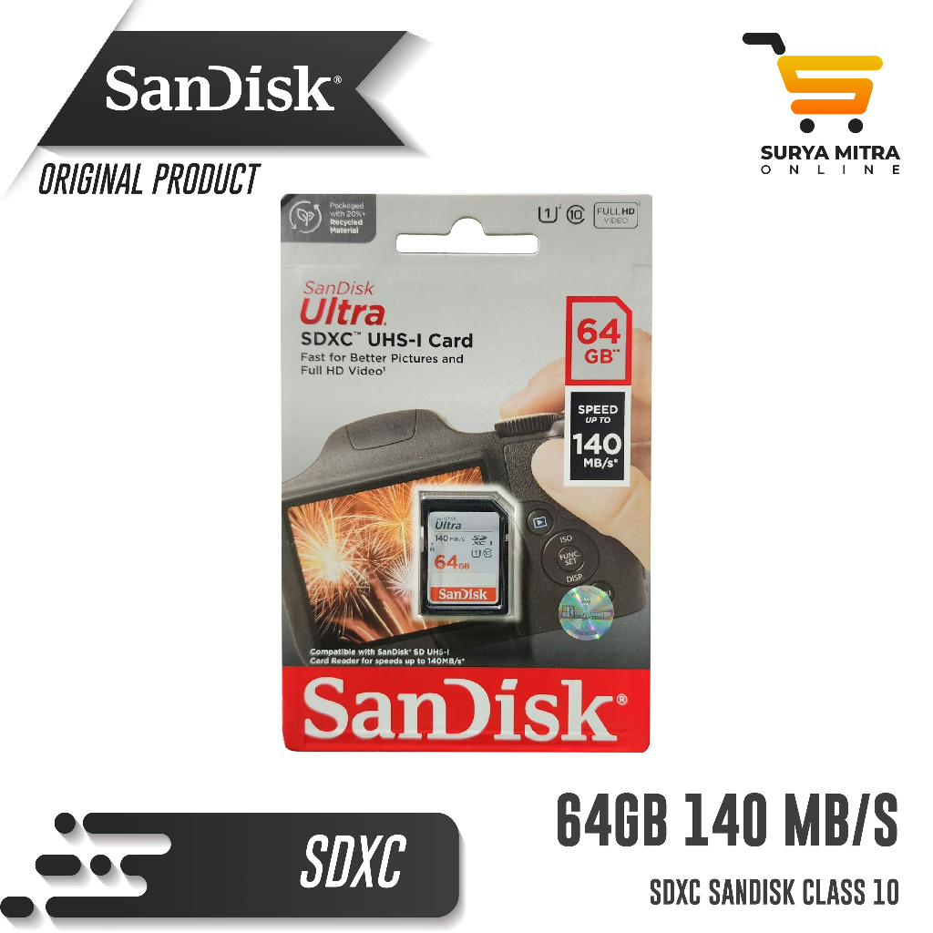 SD Card SanDisk Ultra SDXC 64GB 140MB/s class 10