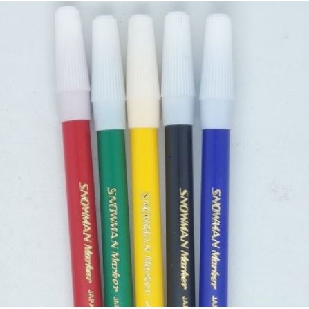 SATUAN Spidol SNOWMAN Kecil Warna Merah Biru Kuning Drawing Melukis Art Colour Color Alat Tulis Stuf