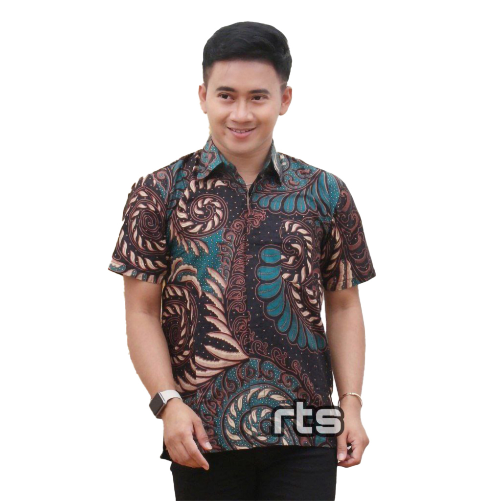 Saroja | Kemeja Batik Pria Puser Hijau | Atasan Pria