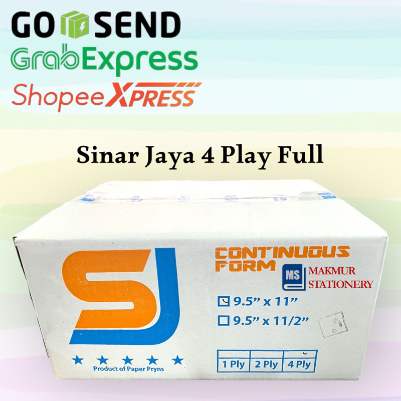 

Continous Form Sinar Jaya 9.5" x 11/2" 4 Play (Full)
