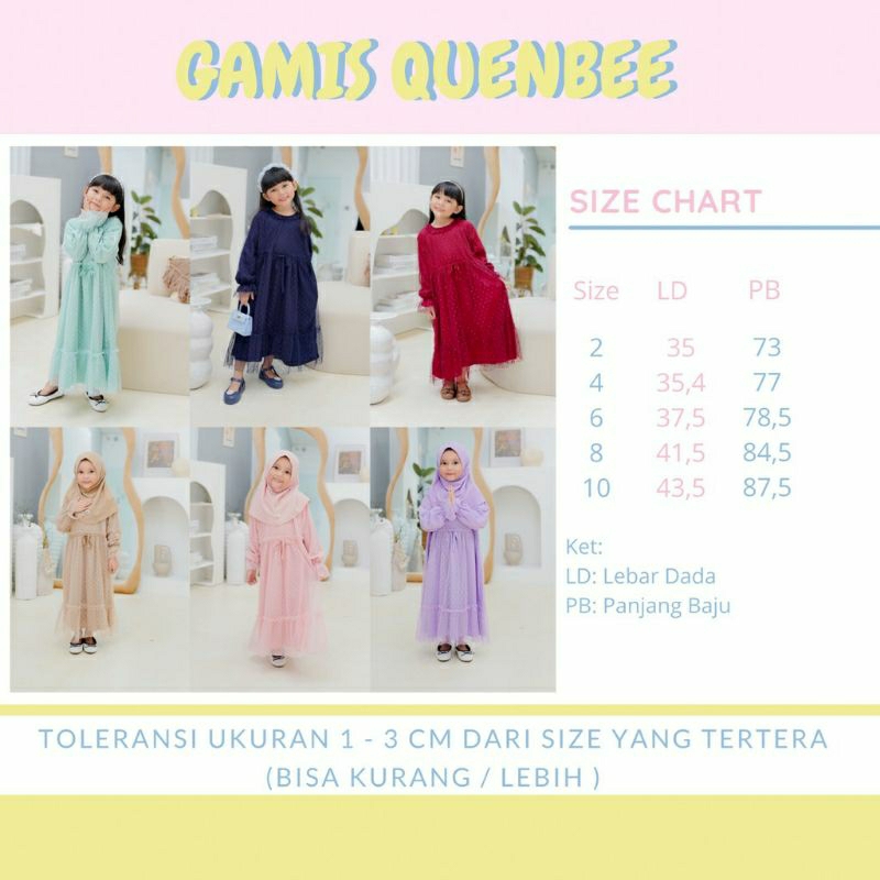 BAJU LEBARAN SMILEE GAMIS QUENBEE GAMIS TILE ANAK PEREMPUAN GAMIS POLKADOT