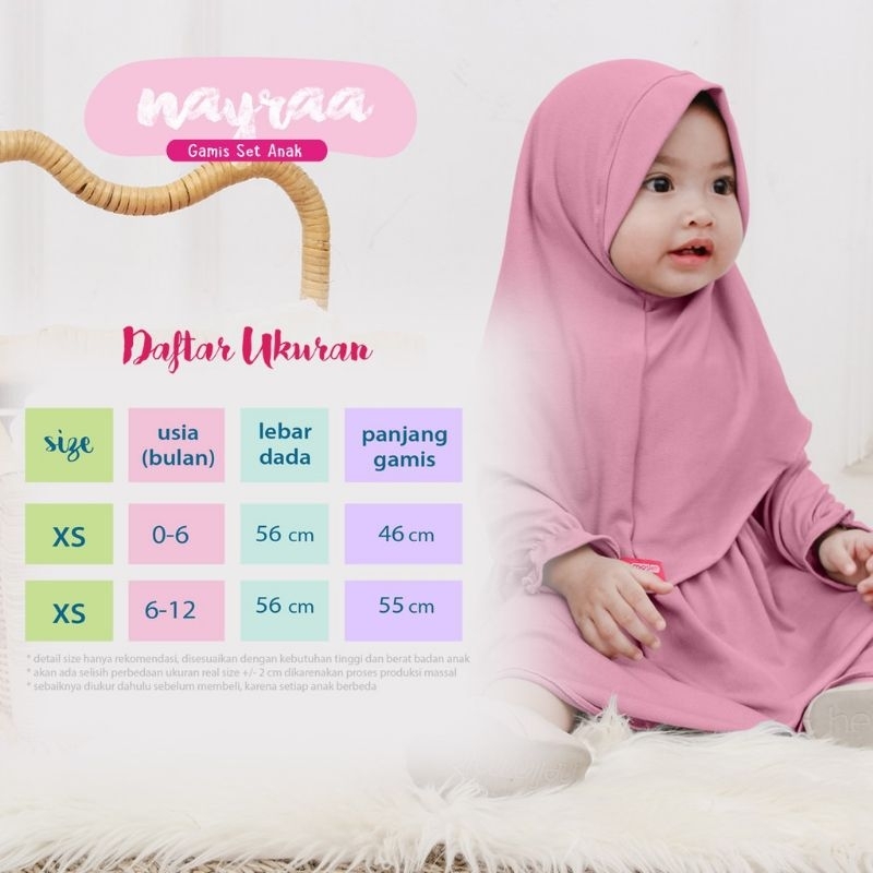 PAKAIAN MUSLIM NAYRA BAJU LEBARAN NAYRAA GAMIS SET BAYI GAMIS BAJU LEBARAN