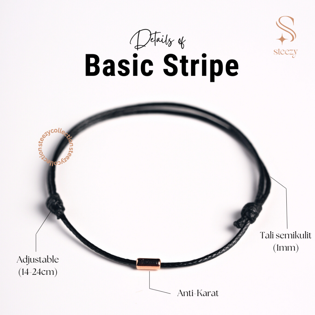 Couple Bracelet- Basic Stripe/ Gelang Tali/ Gelang Pasangan/ Gelang Couple Simple Polos