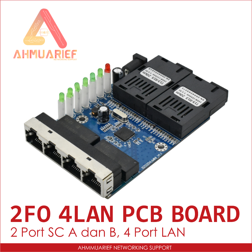 PCB Board Only Media Converter Fiber Switch 2 Port FO SC AB 4 Port LAN RJ45 2SC 4RJ45 Fiber Optik CM2F4E