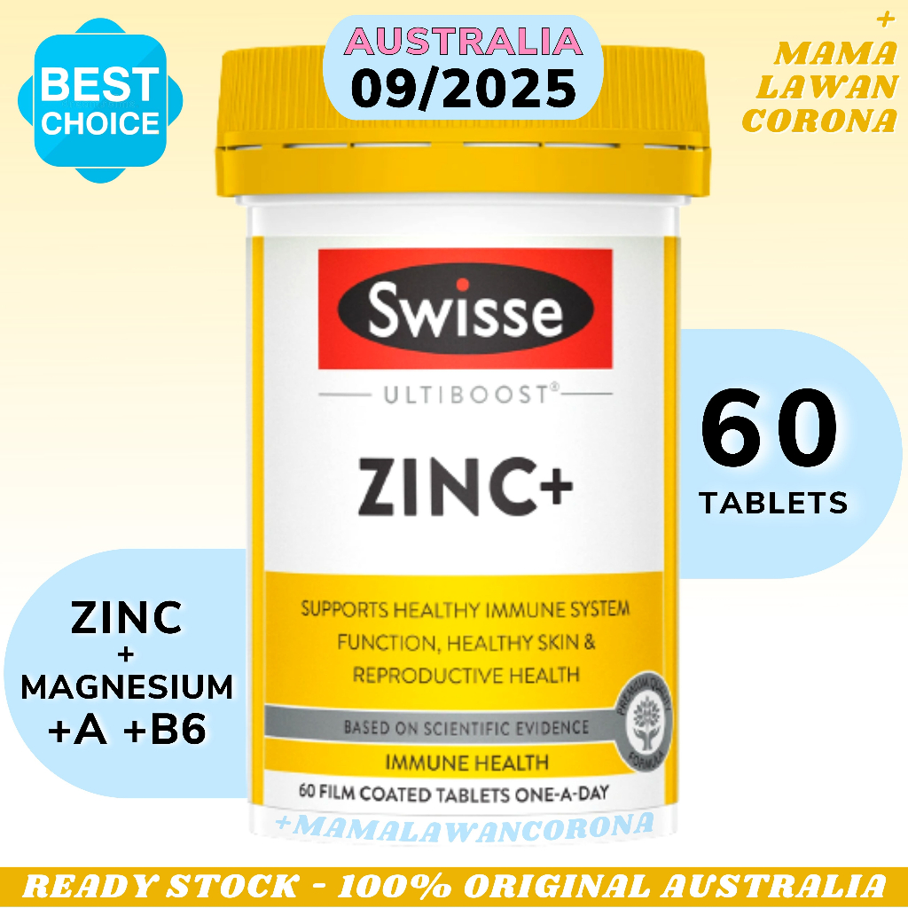 SWISSE Ultiboost Zinc+ 60 Tablets / Daily Immune Support - Imun / Blackmores Bio Zinc 84 Tablet / Vitamin C  Zinc Natures Way Nature's 100