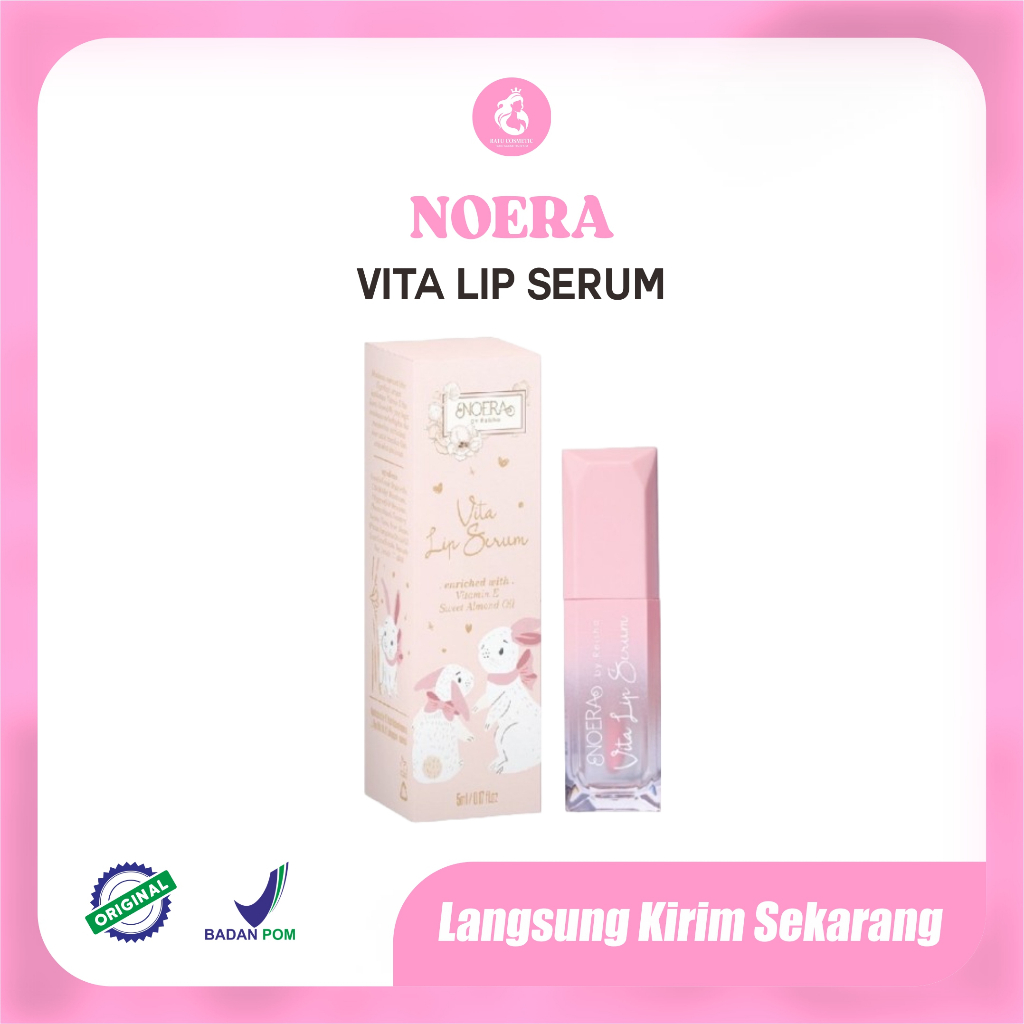 Noera Vita Lip Serum | Serum Bibir Pemerah Pencerah Bibir Pink Alami 5ml