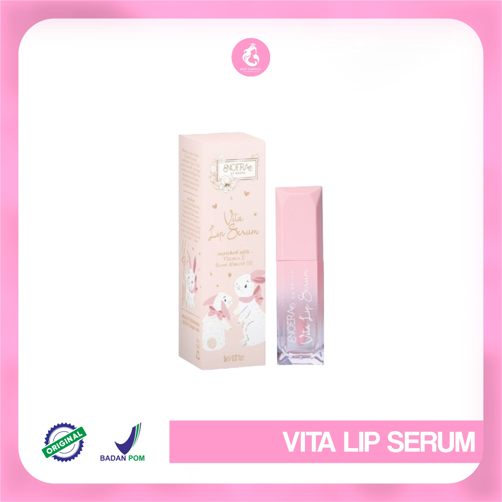 Noera Vita Lip Serum | Serum Bibir Pemerah Pencerah Bibir Pink Alami 5ml