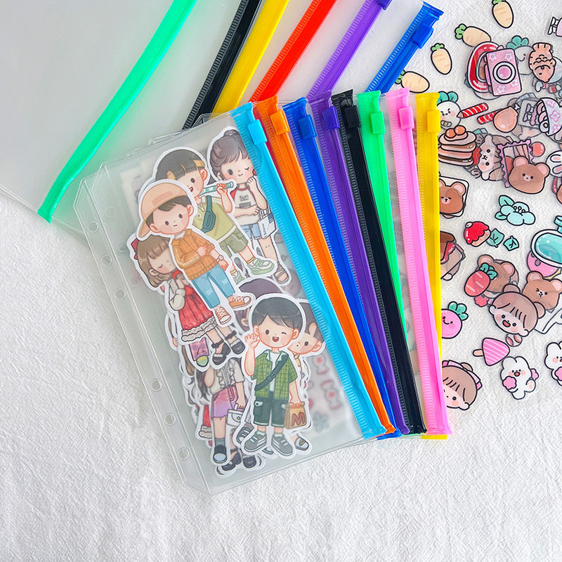 

Money pockets A6 zipper envelope Strip colors