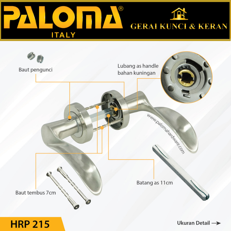 PALOMA HRP 215 Handle Pintu Roses Solid Stainless Lever Gagang Door