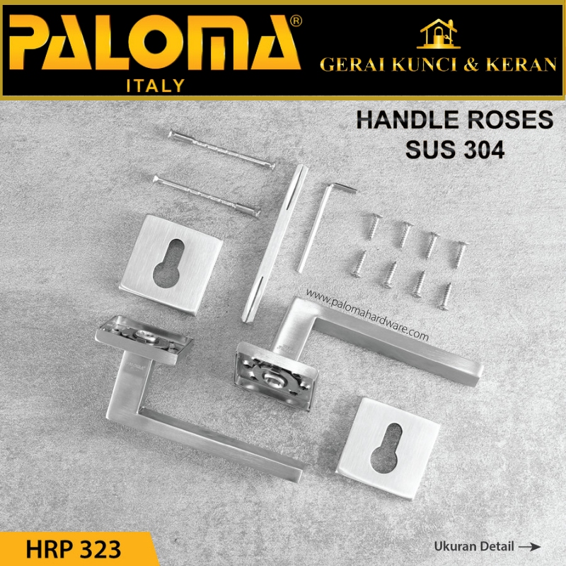 Handle Pintu Roses PALOMA HRP 323 LHT GERARDO SQ STAINLESS STEEL