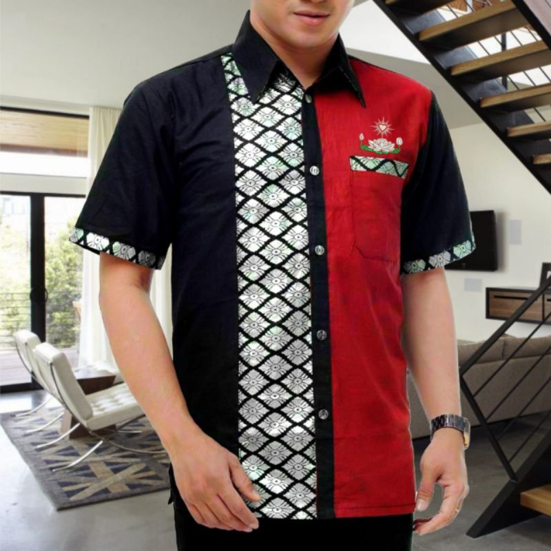 KEMEJA BATIK PRIA LENGAN PENDEK KEMEJA PSHT BORDIR KEMEJA PSHT DISTRO