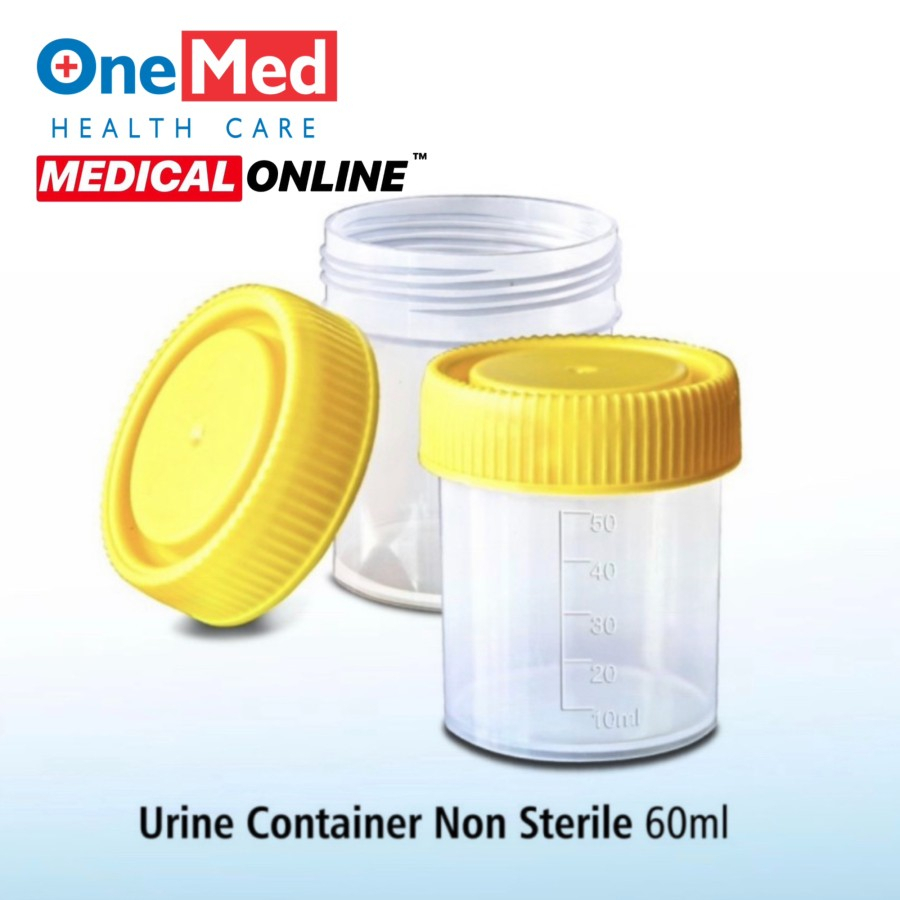 URINE CONTAINER 60ML 100ML NON STERIL ONEMED - POT SAMPEL WADAH URIN TEMPAT KENCING MEDICALONLINE MEDICAL ONLINE