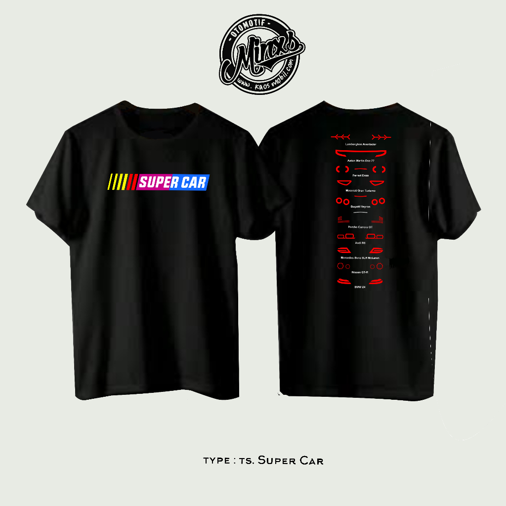 KAOS TSHIRT OTOMOTIF SUPER CAR - BAJU OTOMOTIF- BAJU MOBIL-KAOS OTOMOTIF-KAOS DISTRO-KAOS KUALITAS P